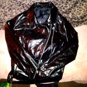 F21 black Faux leather jacket